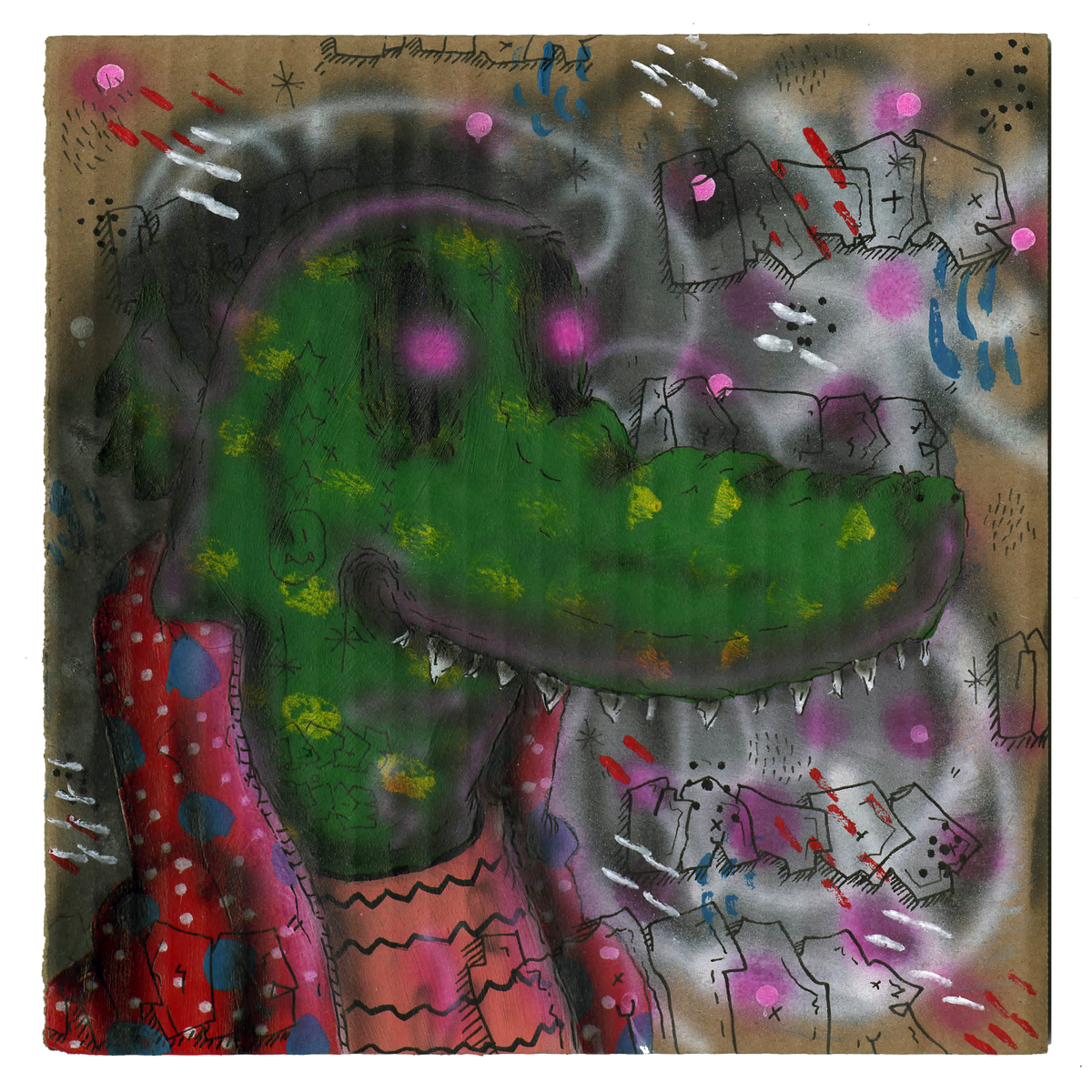 Ramiro Davaro-Comas &quot;The Squad&quot; - Original Painting on Cardboard - 9 x 9&quot;