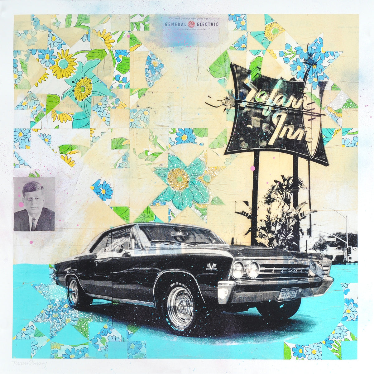 Robert Mars &quot;Safari Inn&quot; - Hand-Embellished Unique Print #1/2
