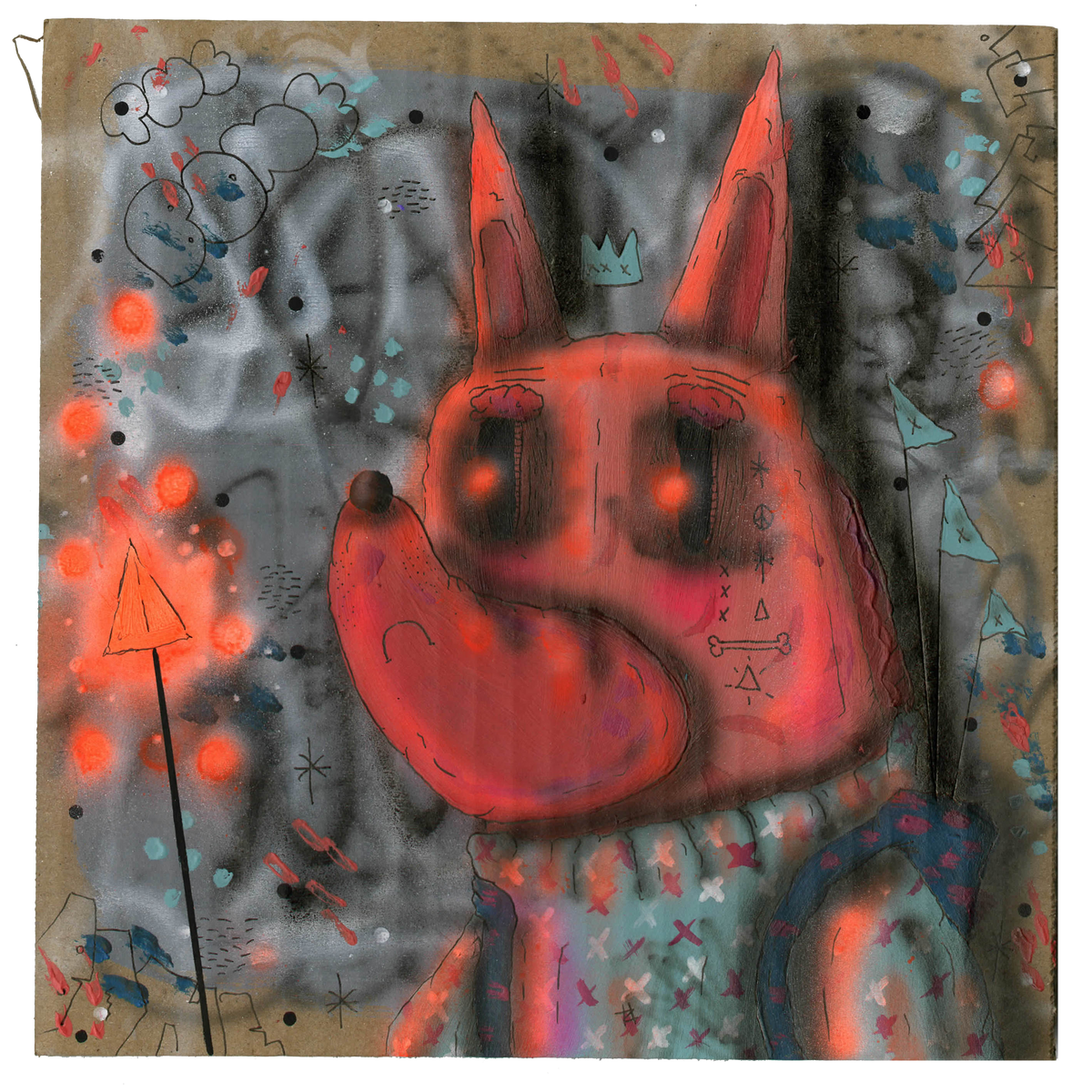 Ramiro Davaro-Comas &quot;The Squad&quot; - Original Painting on Cardboard - 9 x 9&quot;