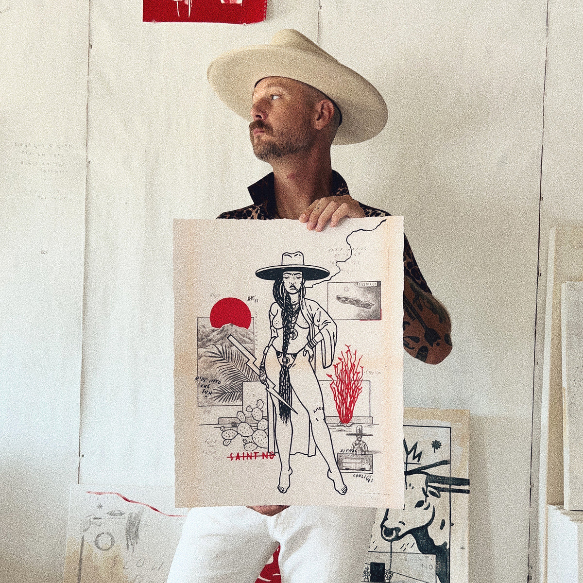 SAINT NO &quot;Bang Bang&quot; - Hand-Embellished Edition of 5 - 16 x 20&quot;