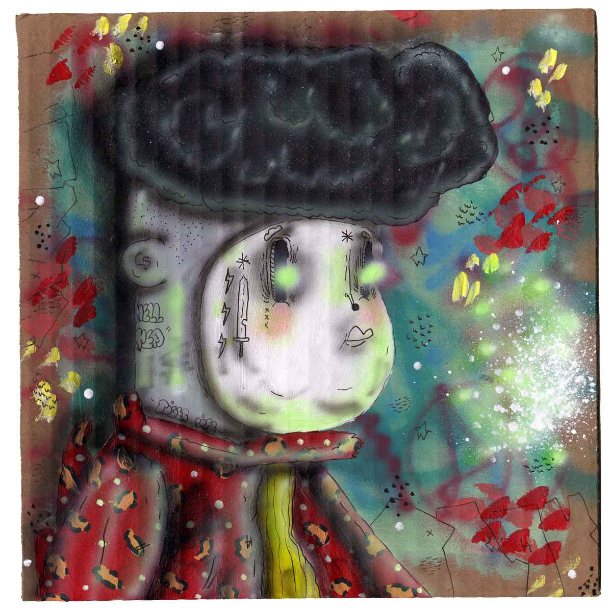 Ramiro Davaro-Comas &quot;The Squad&quot; - Original Painting on Cardboard - 9 x 9&quot;