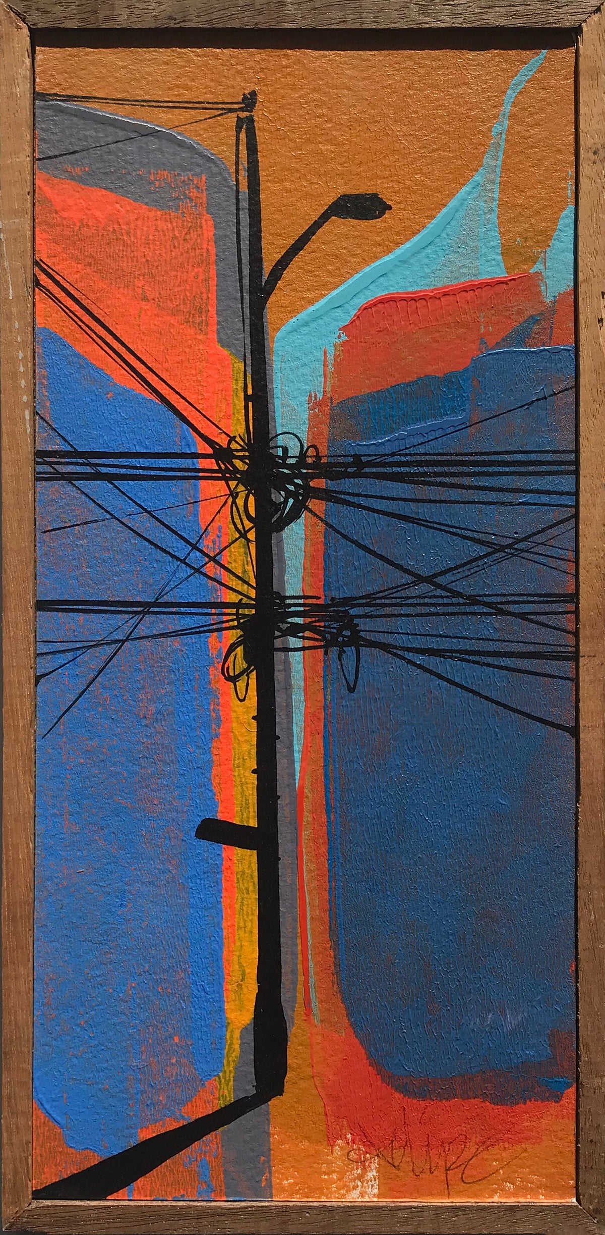 Felipe Ortiz &quot;Light Post Series&quot; - Original Acrylic Painting - 5 x 11&quot;