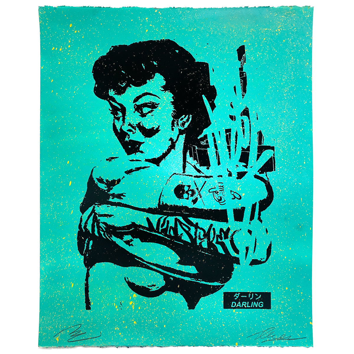 Dave Navarro &amp; Brian J. Hoffman &quot;LA Darling&quot; - Hand-Painted, Silk Screened Multiple - 18 x 22&quot;