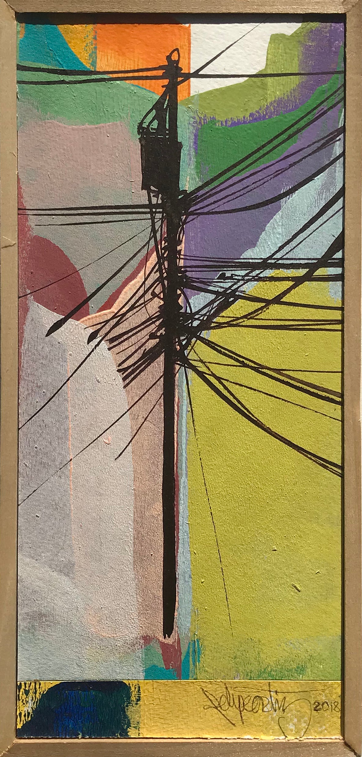 Felipe Ortiz &quot;Light Post Series&quot; - Original Acrylic Painting - 5 x 11&quot;