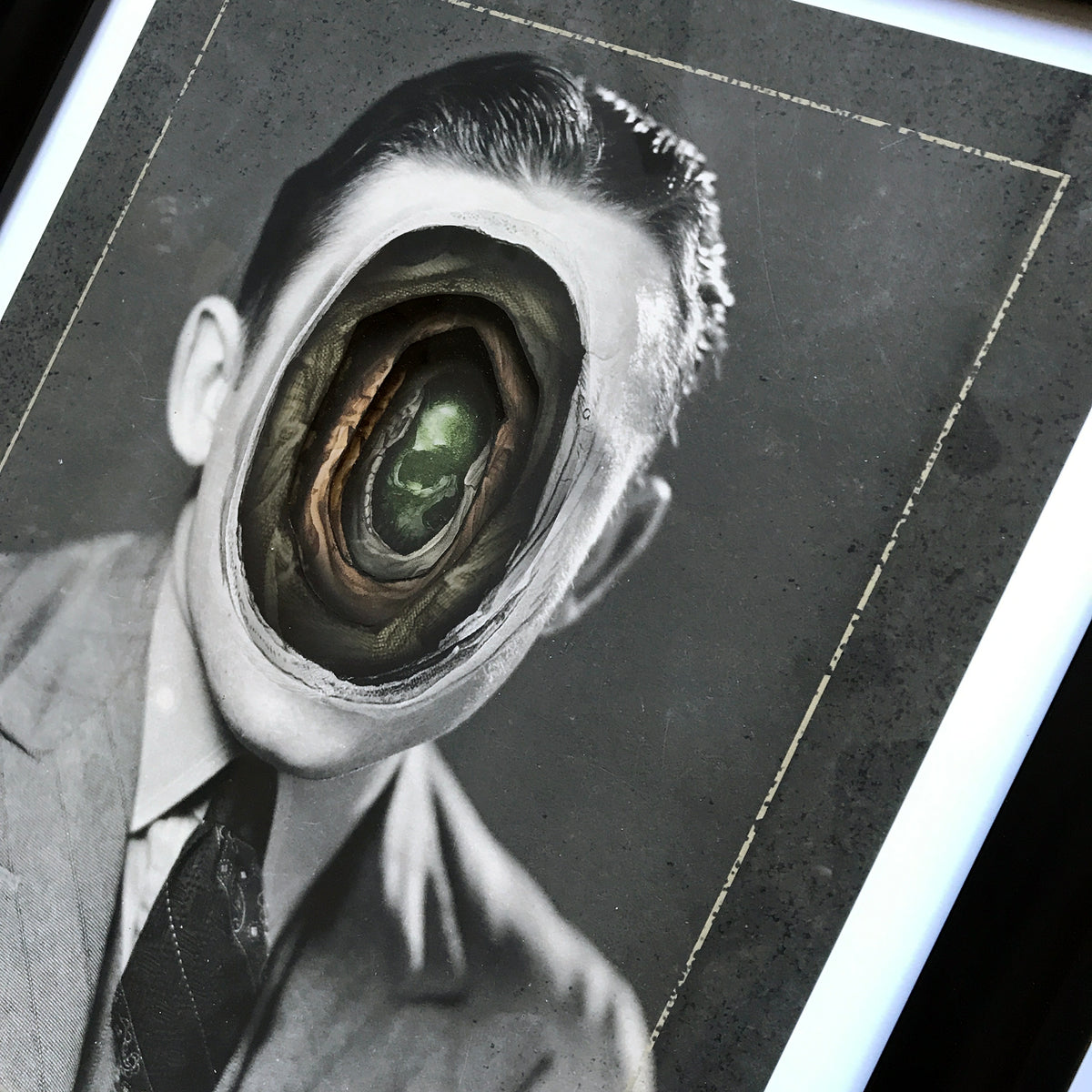 Alex Eckman-Lawn &quot;Tunnel VII&quot; - Hand-Cut Paper Collage in Frame - 16 x 19 x 1.75&quot;