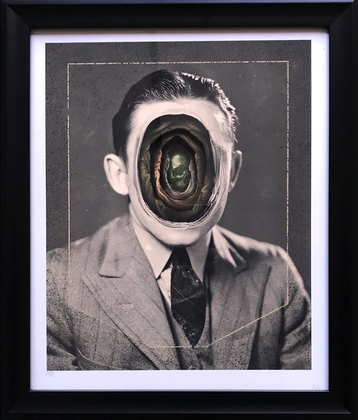 Alex Eckman-Lawn &quot;Tunnel VII&quot; - Hand-Cut Paper Collage in Frame - 16 x 19 x 1.75&quot;