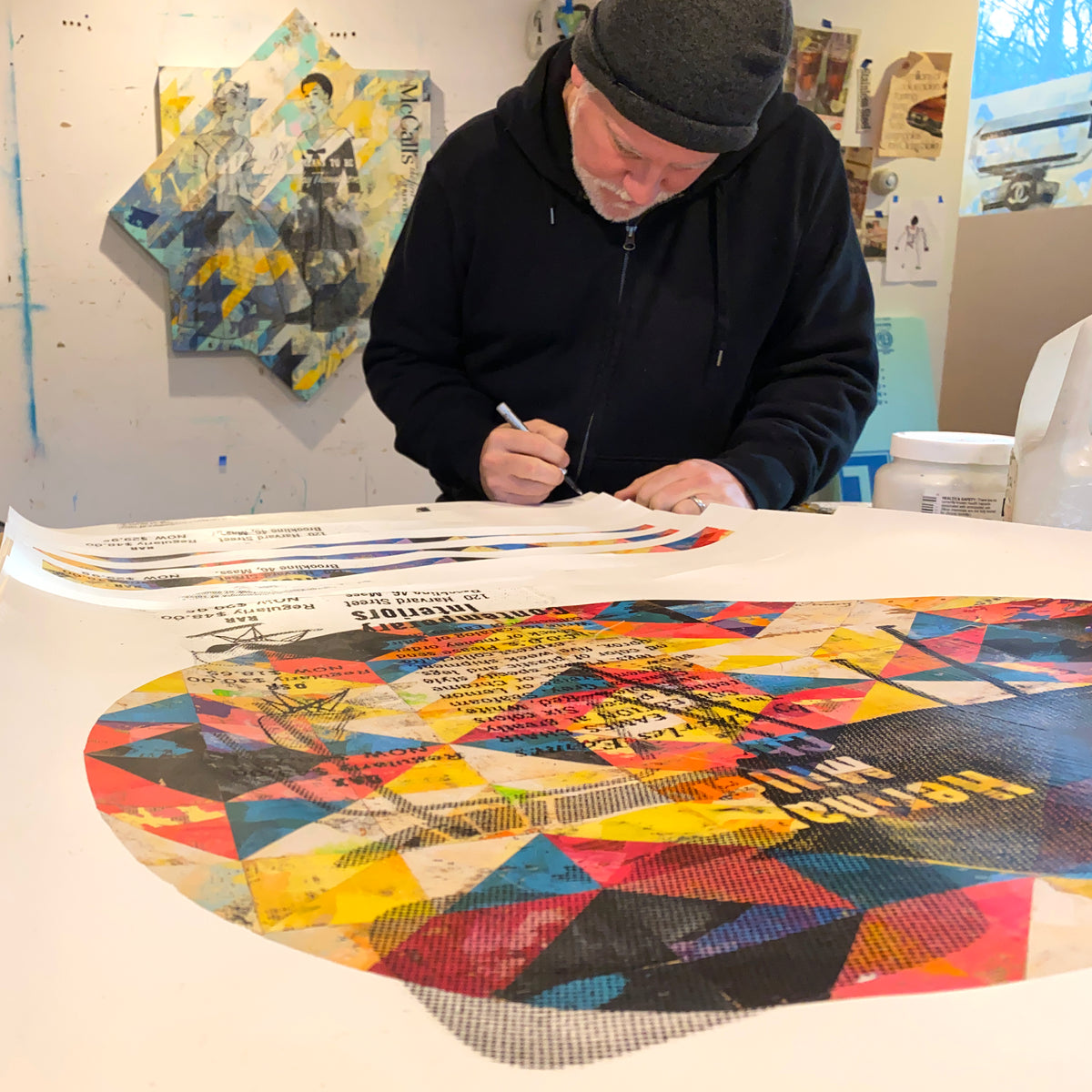 Robert Mars &quot;Elastic Days&quot; - Hand-Embellished Edition of 3 - 24 x 24&quot;