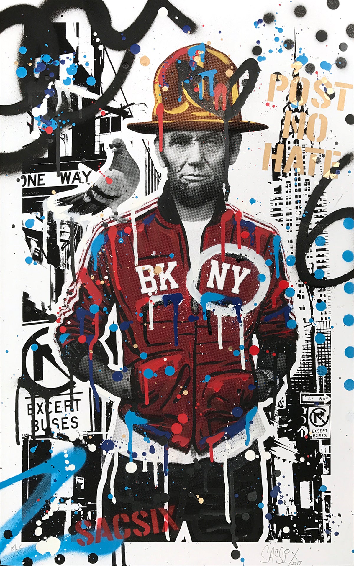 SacSix &quot;Freedom Pharrell and #MrPoop&quot; - Hand-Embellished Unique Edition, #15/25 - 15 x 24&quot;