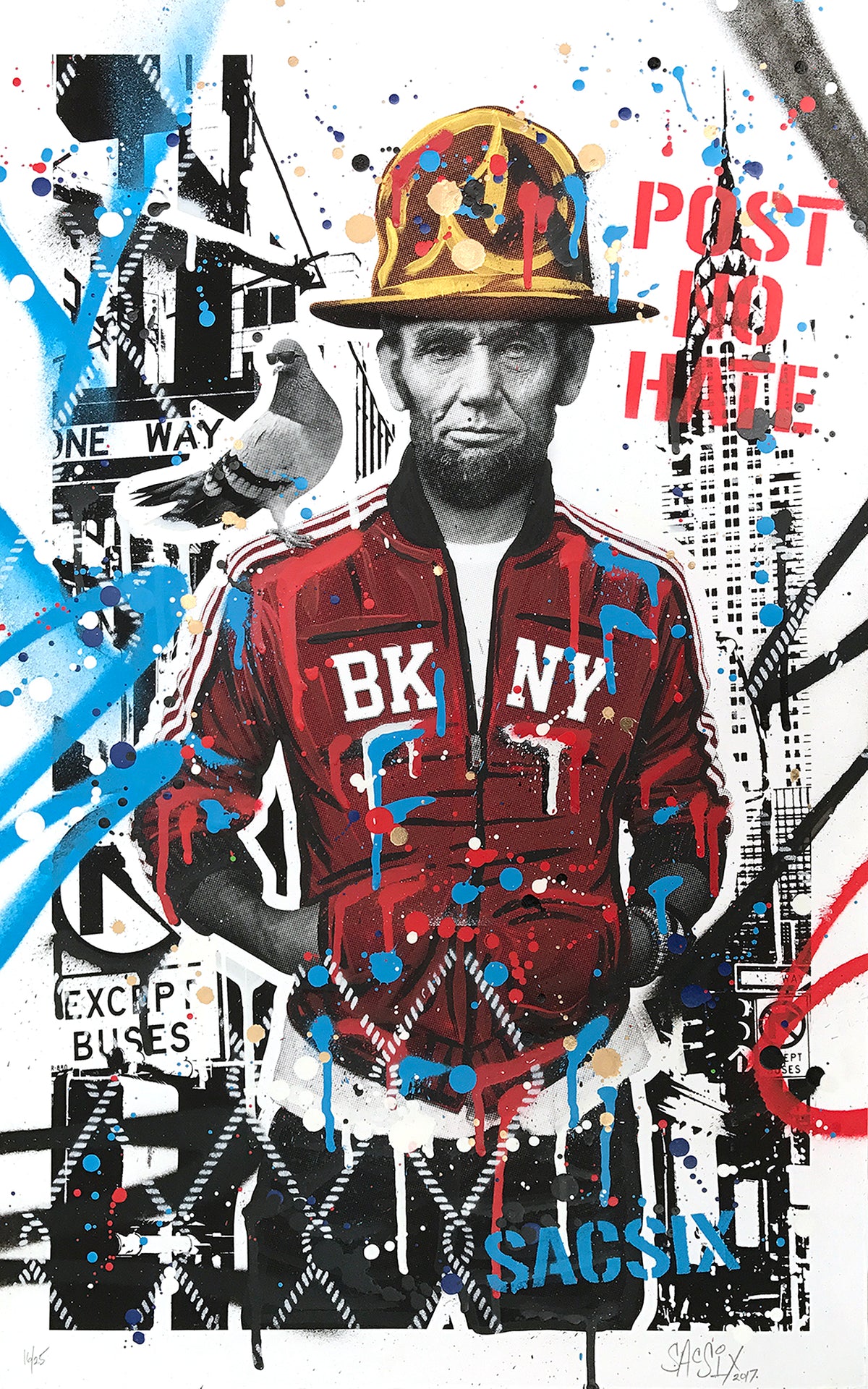 SacSix &quot;Freedom Pharrell and #MrPoop&quot; - Hand-Embellished Unique Edition, #16/25 - 15 x 24&quot;