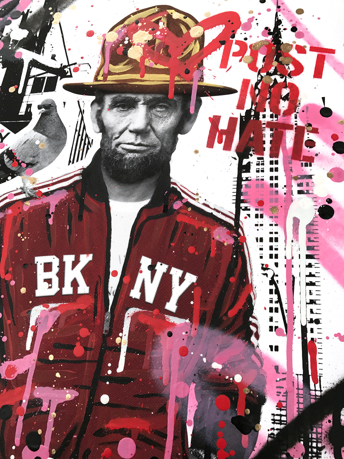 SacSix &quot;Freedom Pharrell and #MrPoop&quot; - Hand-Embellished Unique Edition, #17/25 - 15 x 24&quot;