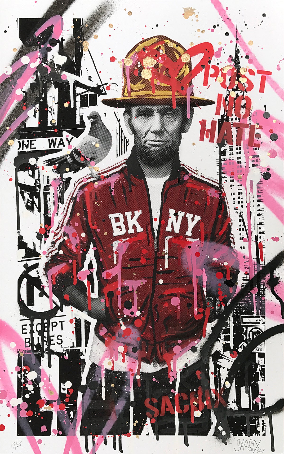 SacSix &quot;Freedom Pharrell and #MrPoop&quot; - Hand-Embellished Unique Edition, #17/25 - 15 x 24&quot;