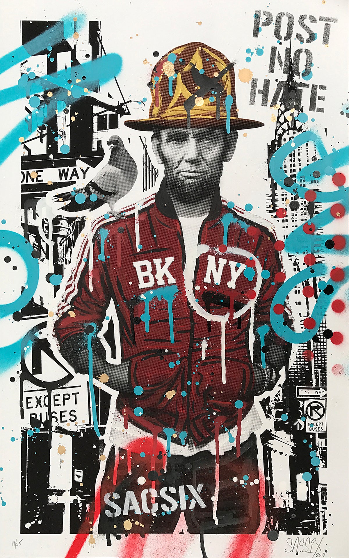 SacSix &quot;Freedom Pharrell and #MrPoop&quot; - Hand-Embellished Unique Edition, #19/25 - 15 x 24&quot;