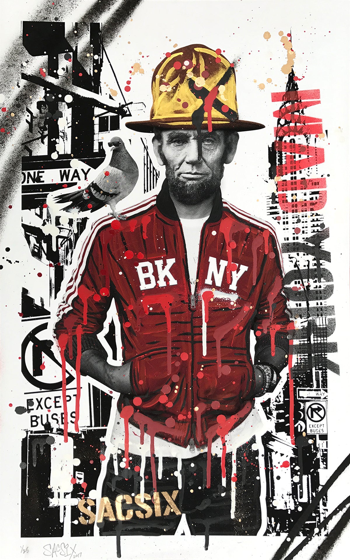 SacSix &quot;Freedom Pharrell and #MrPoop&quot; - Hand-Embellished Unique Edition, #1/25 - 15 x 24&quot;
