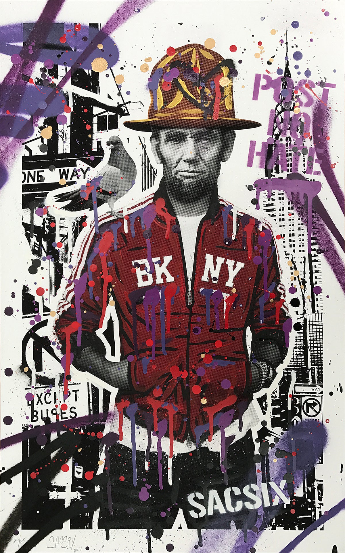 SacSix &quot;Freedom Pharrell and #MrPoop&quot; - Hand-Embellished Unique Edition, #20/25 - 15 x 24&quot;