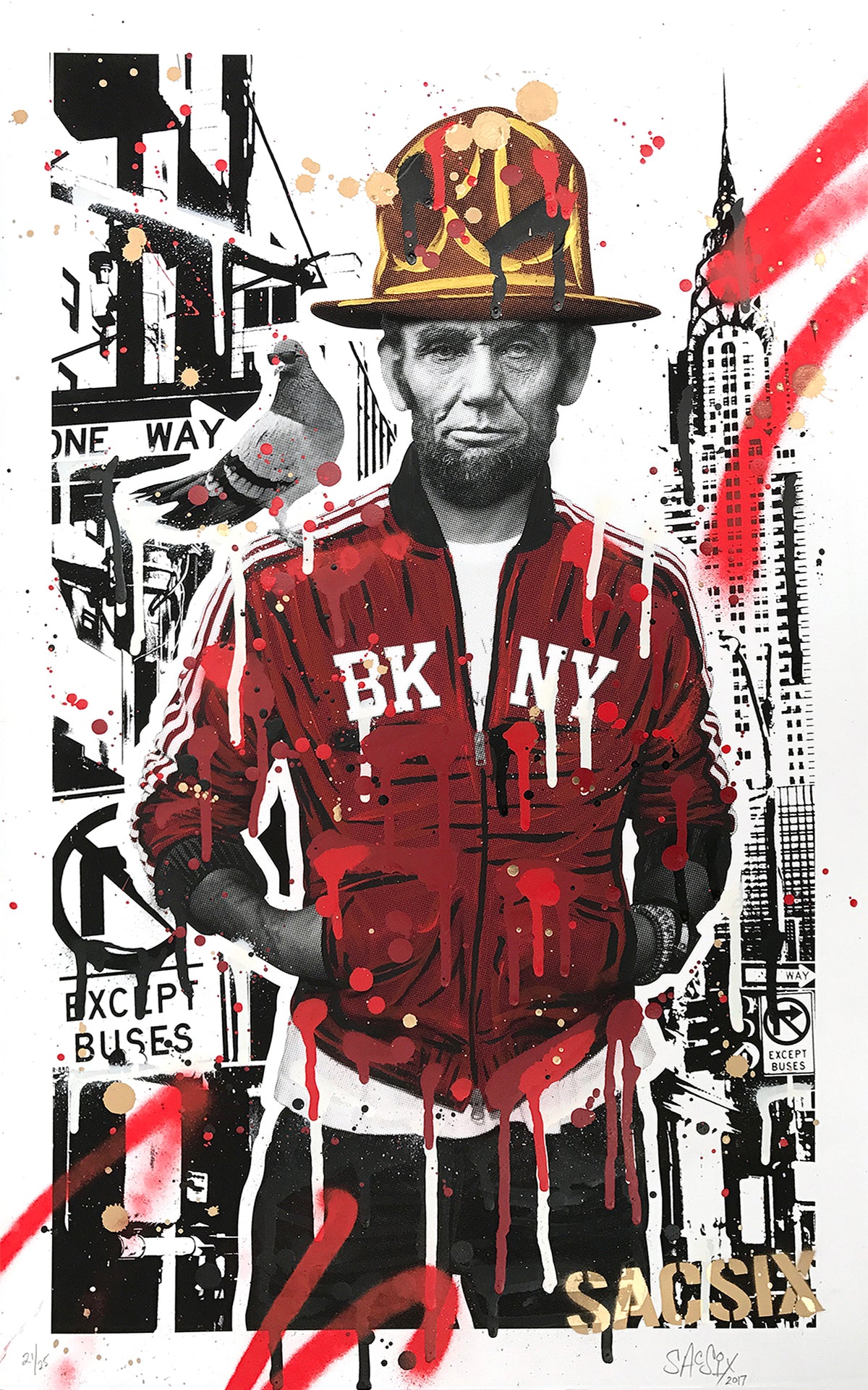 SacSix &quot;Freedom Pharrell and #MrPoop&quot; - Hand-Embellished Unique Edition, #21/25 - 15 x 24&quot;