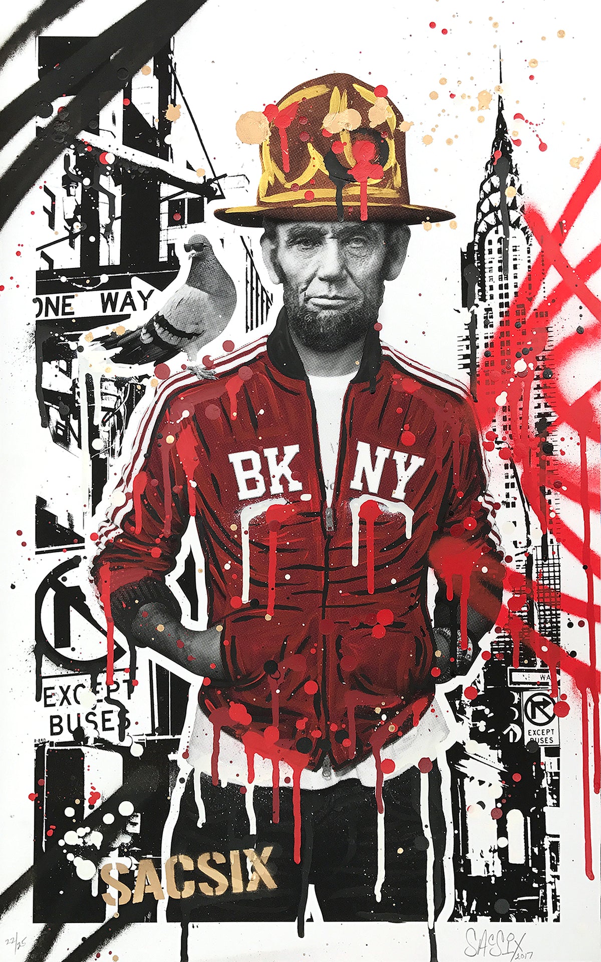 SacSix &quot;Freedom Pharrell and #MrPoop&quot; - Hand-Embellished Unique Edition, #22/25 - 15 x 24&quot;