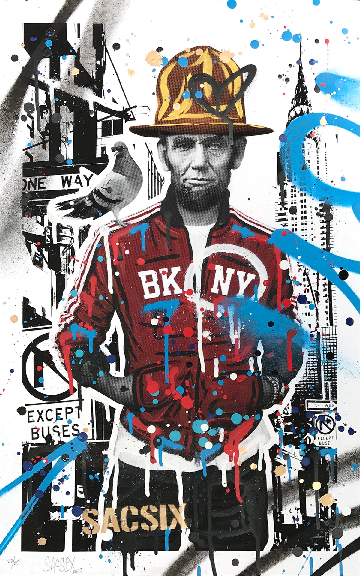 SacSix &quot;Freedom Pharrell and #MrPoop&quot; - Hand-Embellished Unique Edition, #23/25 - 15 x 24&quot;