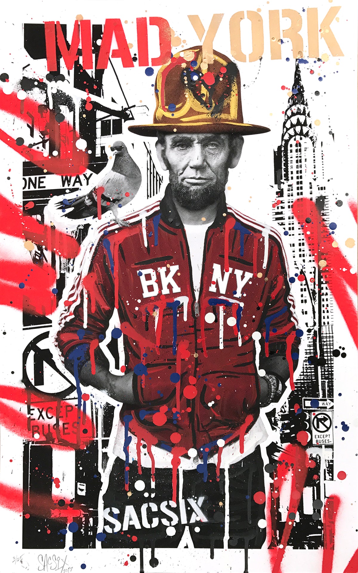 SacSix &quot;Freedom Pharrell and #MrPoop&quot; - Hand-Embellished Unique Edition, #3/25 - 15 x 24&quot;