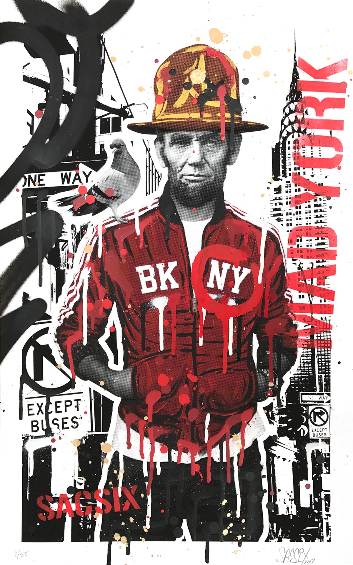 SacSix &quot;Freedom Pharrell and #MrPoop&quot; - Hand-Embellished Unique Edition, #4/25 - 15 x 24&quot;