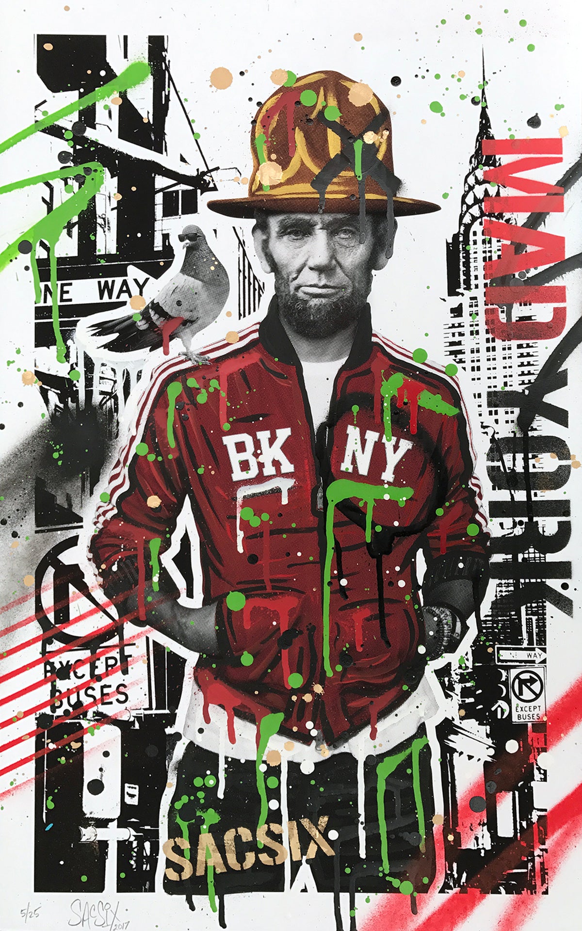 SacSix &quot;Freedom Pharrell and #MrPoop&quot; - Hand-Embellished Unique Edition, #5/25 - 15 x 24&quot;