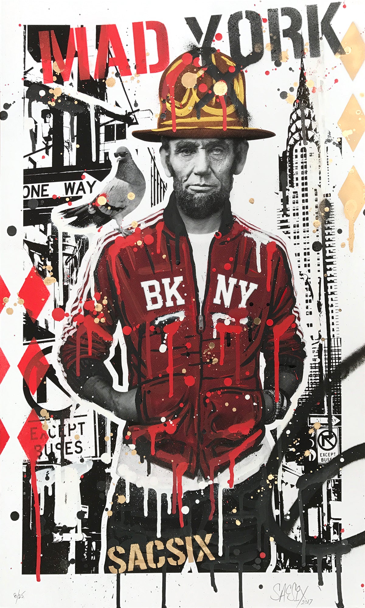 SacSix &quot;Freedom Pharrell and #MrPoop&quot; - Hand-Embellished Unique Edition, #8/25 - 15 x 24&quot;