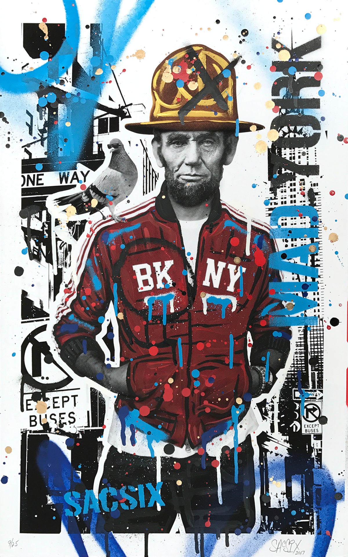 SacSix &quot;Freedom Pharrell and #MrPoop&quot; - Hand-Embellished Unique Edition, #9/25 - 15 x 24&quot;