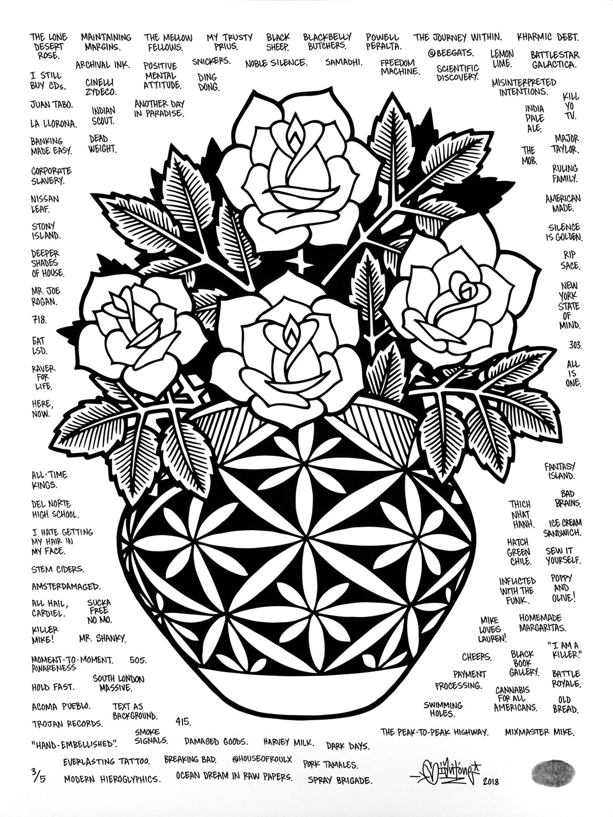 Mike Giant &quot;Acoma Pot&quot; - Hand-Embellished Unique Variant, #3/5 - 18 x 24&quot;