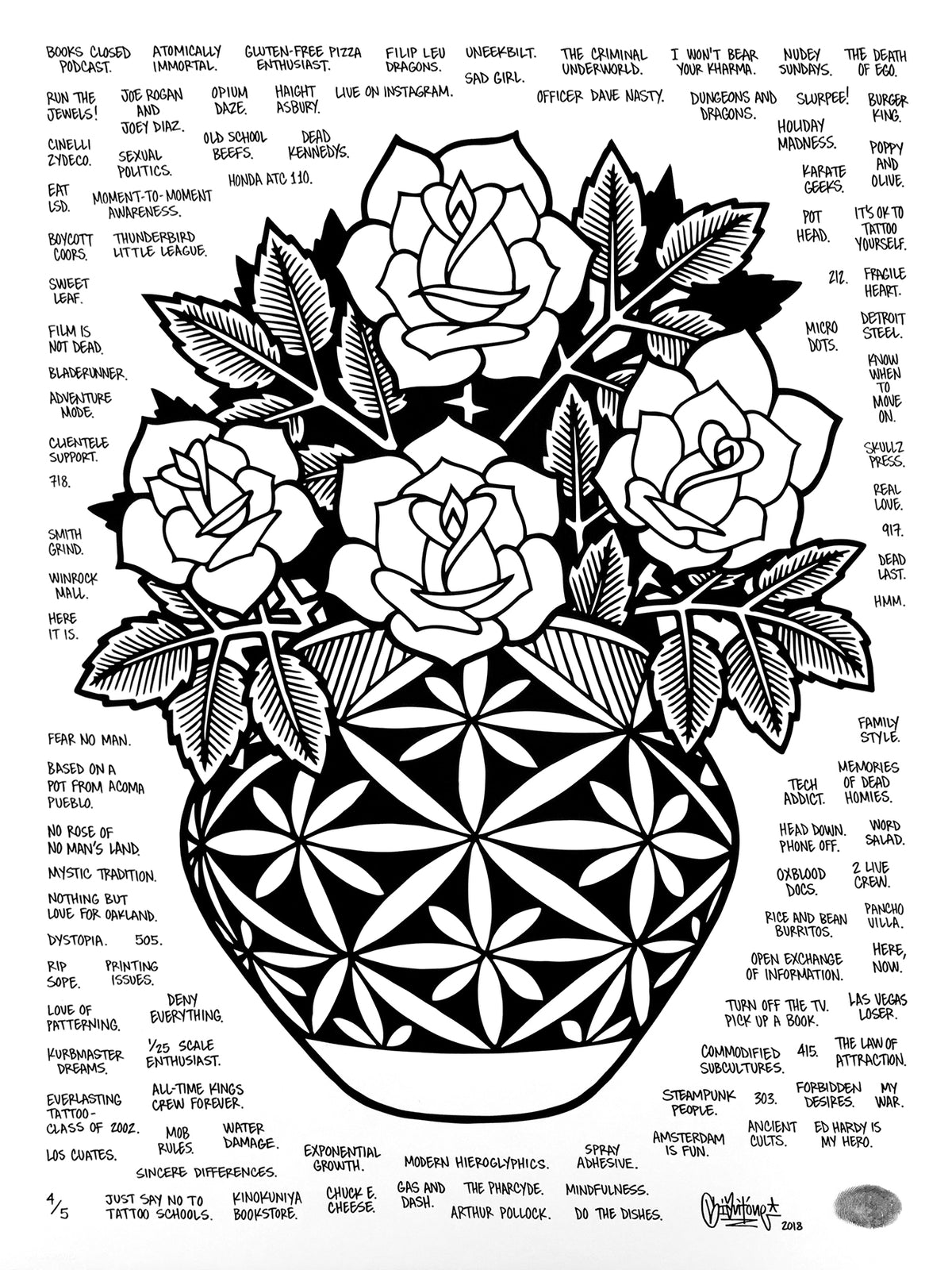 Mike Giant &quot;Acoma Pot&quot; - Hand-Embellished Unique Variant, #4/5 - 18 x 24&quot;