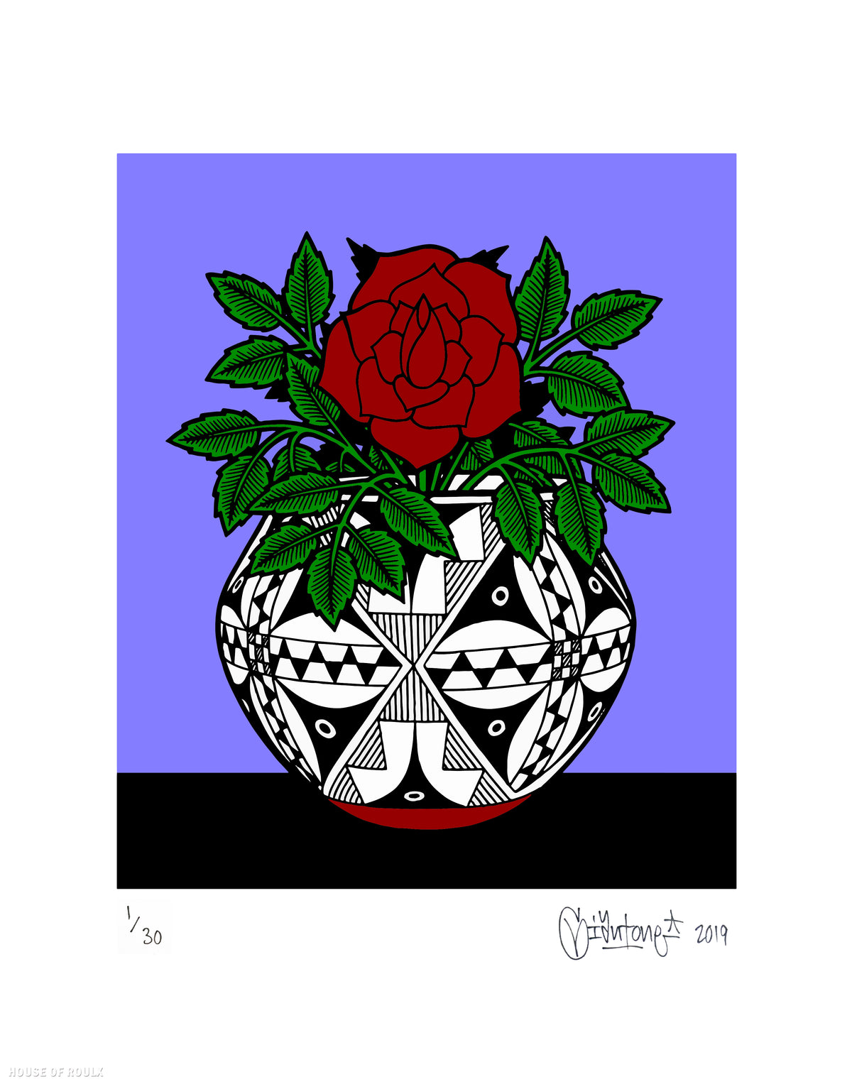 Mike Giant &quot;Acoma Pot II&quot; - Archival Print, Limited Edition of 30 - 11 x 14&quot;