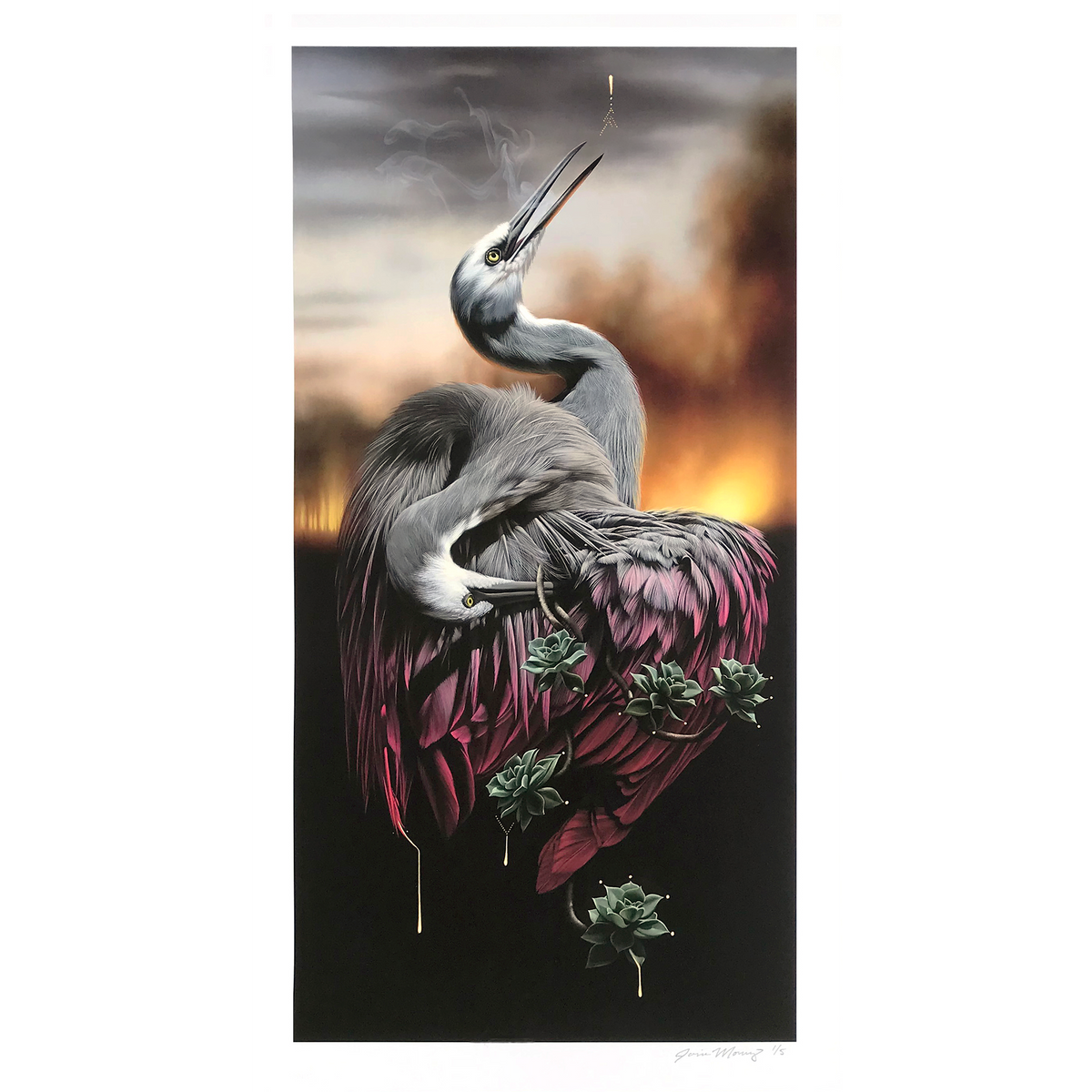 Josie Morway &quot;Adaptations 1&quot; - Hand-Embellished Edition of 5 - 13 x 24&quot;