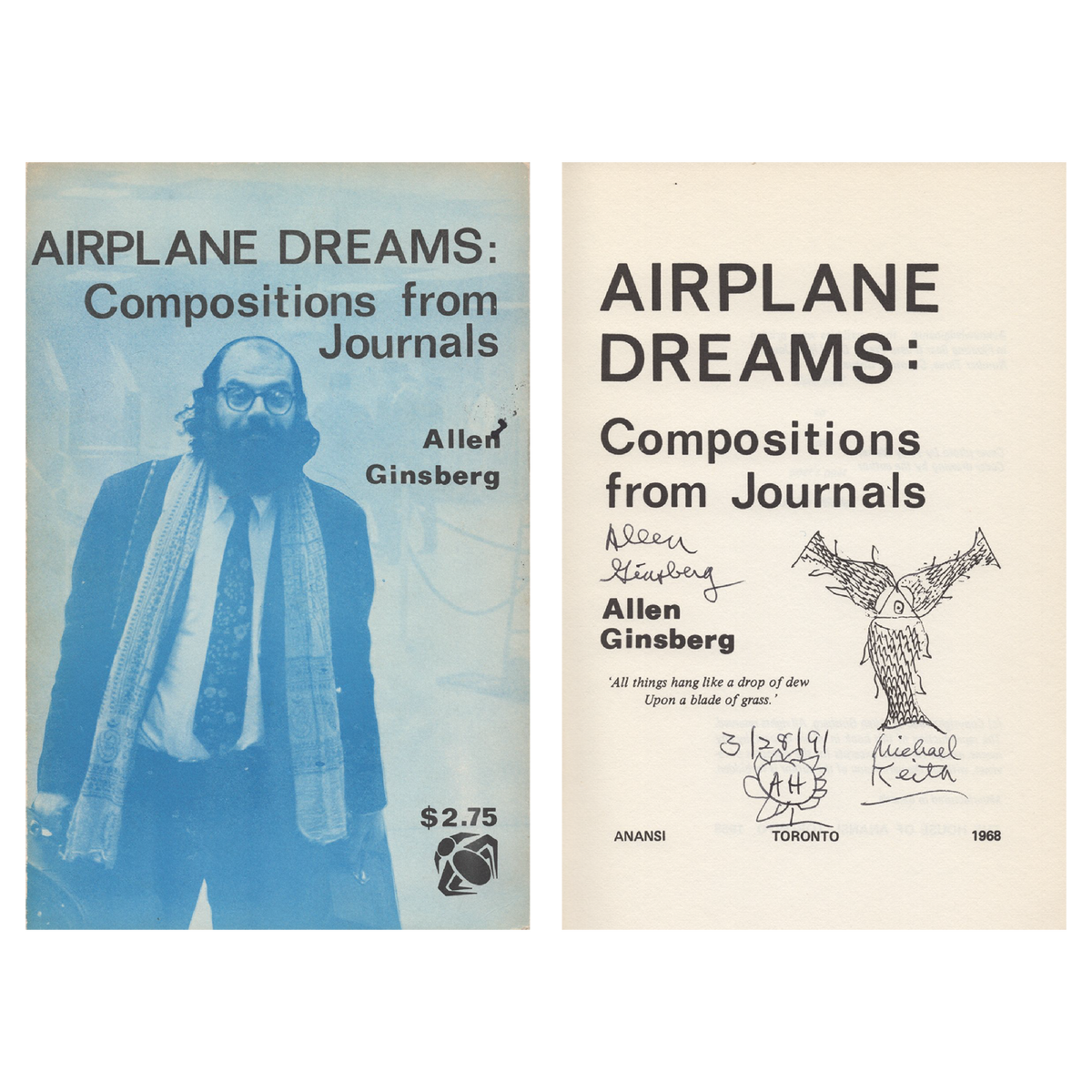 Allen Ginsberg - Signed &quot;Airplane Dreams,&quot; First Edition, 1968