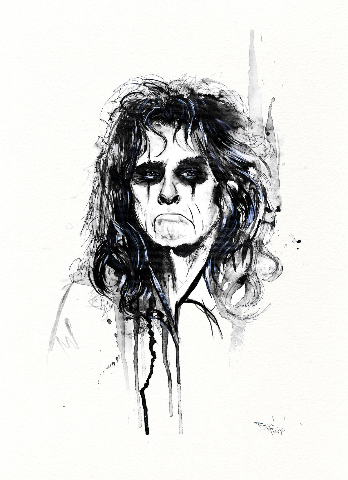 Therése Rosier &quot;Alice Cooper&quot; - Original Watercolor Painting