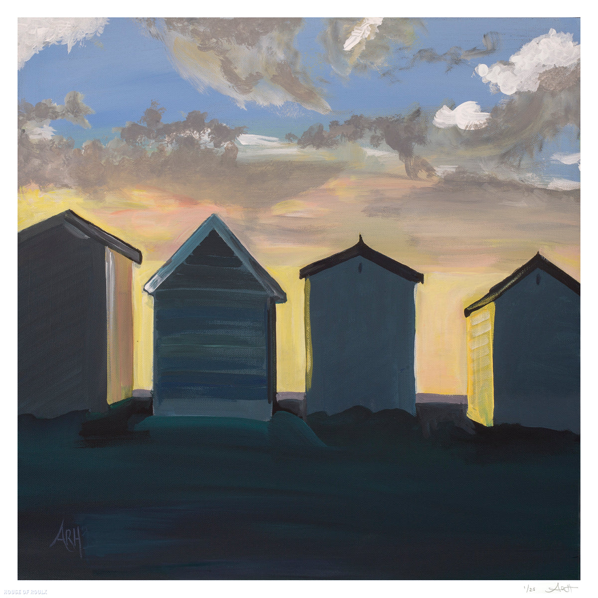 Amy Holland Crafton &quot;British Beach Huts&quot; - Archival Print, Limited Edition of 20 - 12 x 12&quot;