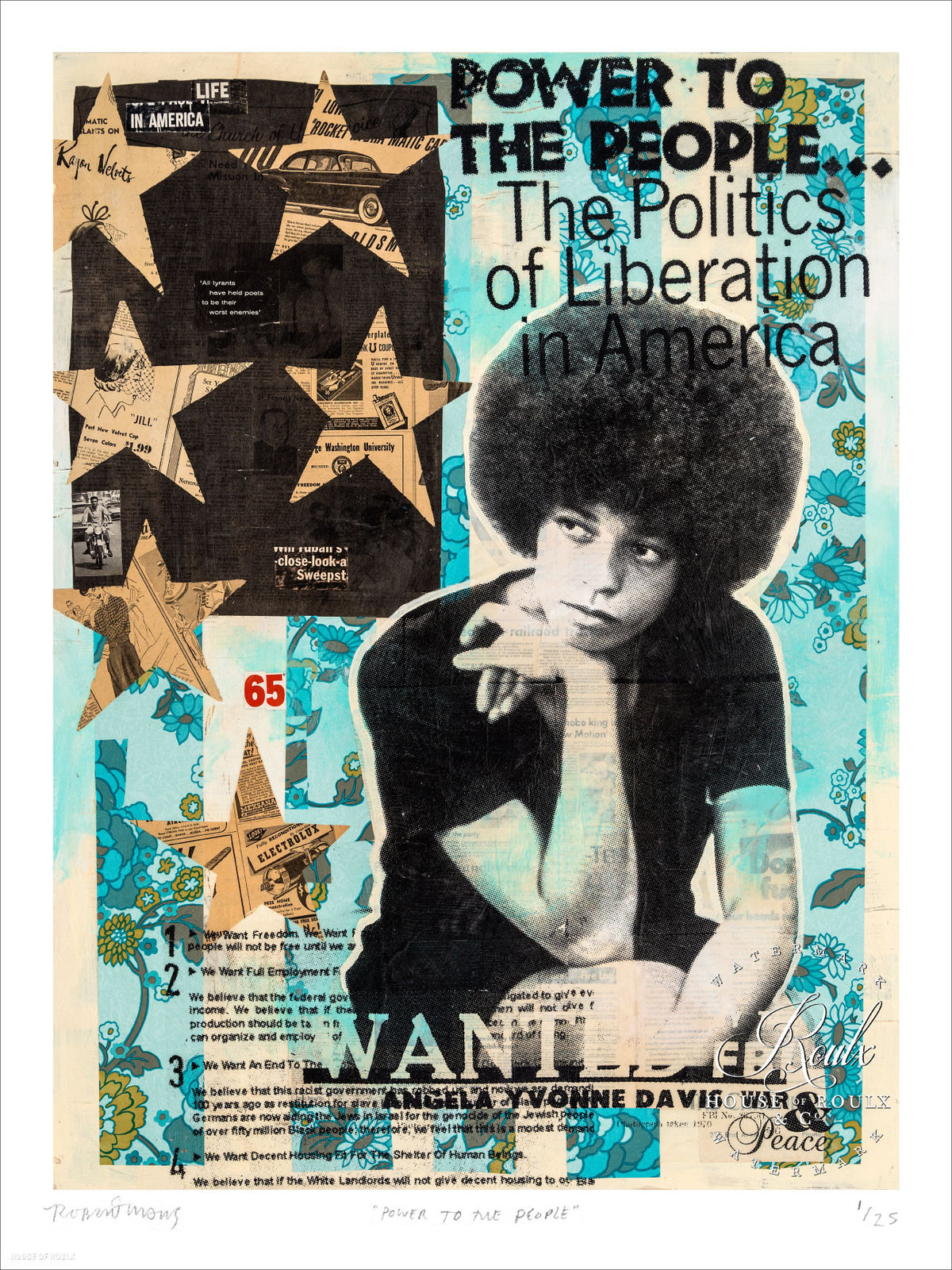 Robert Mars &quot;Power to the People&quot; - Angela Davis - Limited Edition, Archival Print