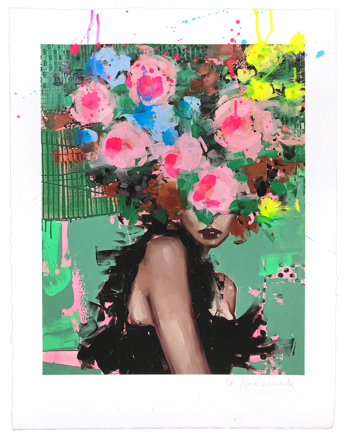 Anna Kincaide &quot;Caught You Glancing My Way&quot; - Hand-Embellished Variant, Edition of 5 - 22 x 28&quot;