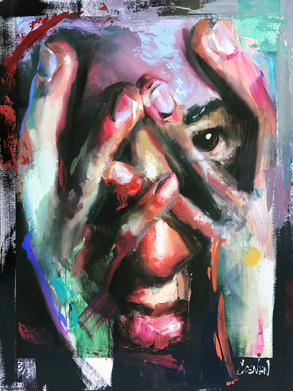 Danielle Coenen &quot;Anyone Can Be No One Here&quot; - Hand-Embellished Unique Variant, #3/3 - 18 x 24&quot;