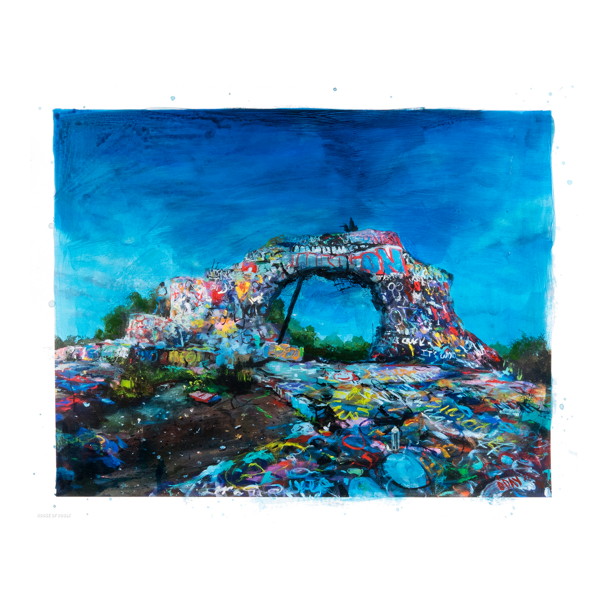 Adam J. O&#39;Day &quot;Twilight of the Gods: Arch of the Gods&quot; - Unique Hand-Painted Print - 16 x 20&quot;