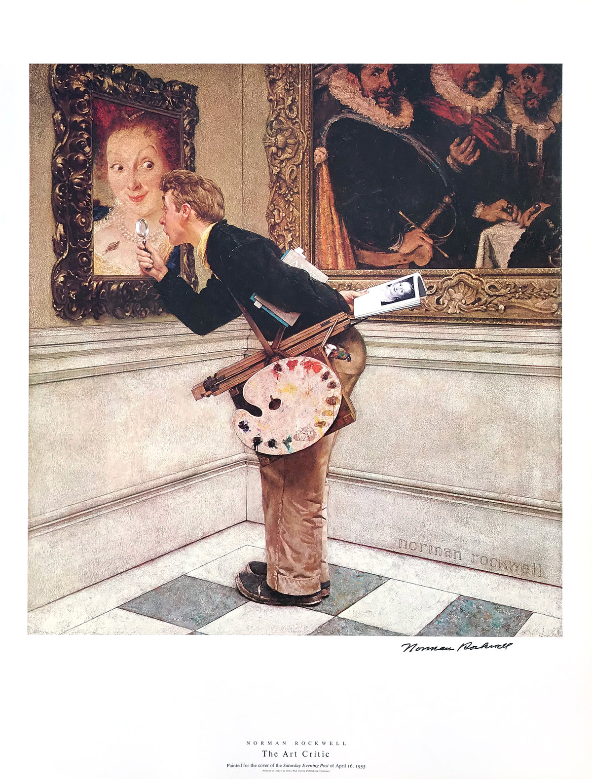 Norman Rockwell - &quot;The Art Critic&quot; - Signed Offset Print - 19 x 25&quot;