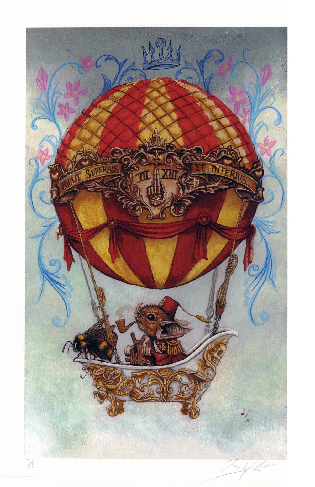 Joe Vollan &quot;As Above So Below&quot; - Hand-Embellished Edition of 5 - 11 x 17&quot;