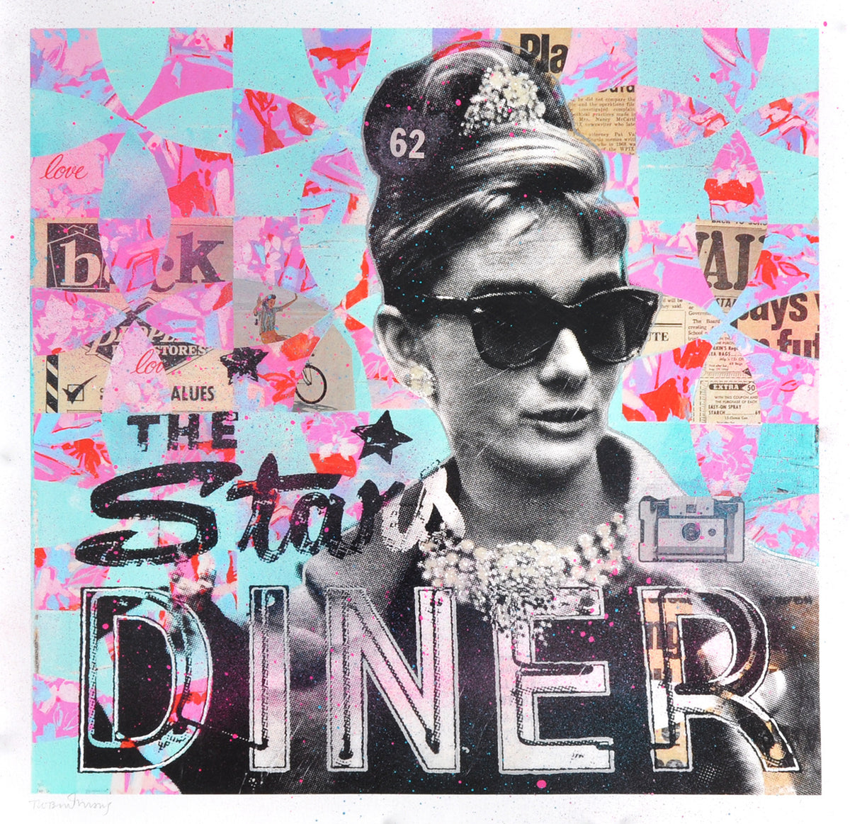 Robert Mars &quot;Audrey&#39;s Stars Diner&quot; - Hand-Embellished Unique Print