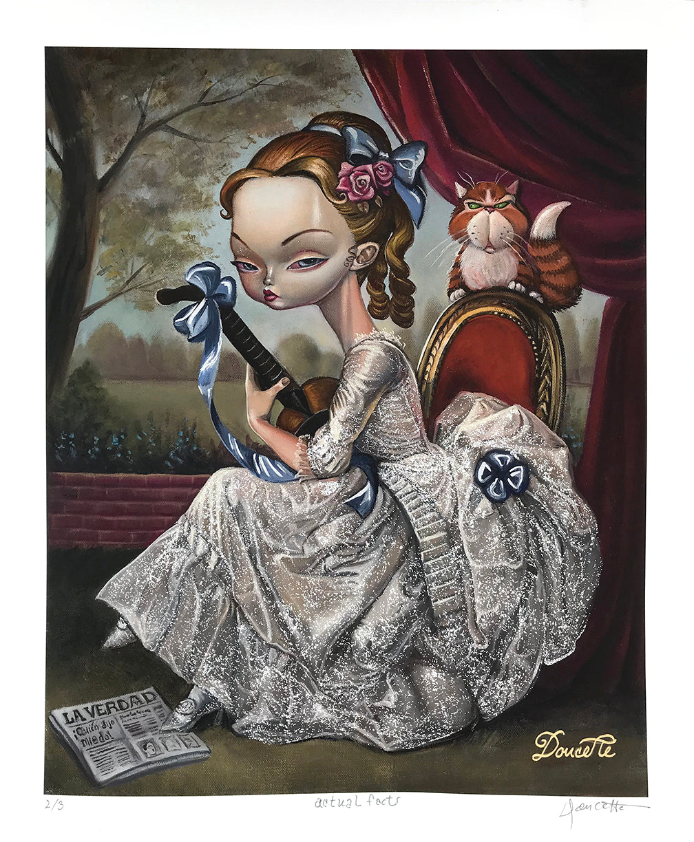 Bob Doucette &quot;Actual Facts&quot; - Hand-Embellished Unique Variant, #2/3 - 14 x 17&quot;