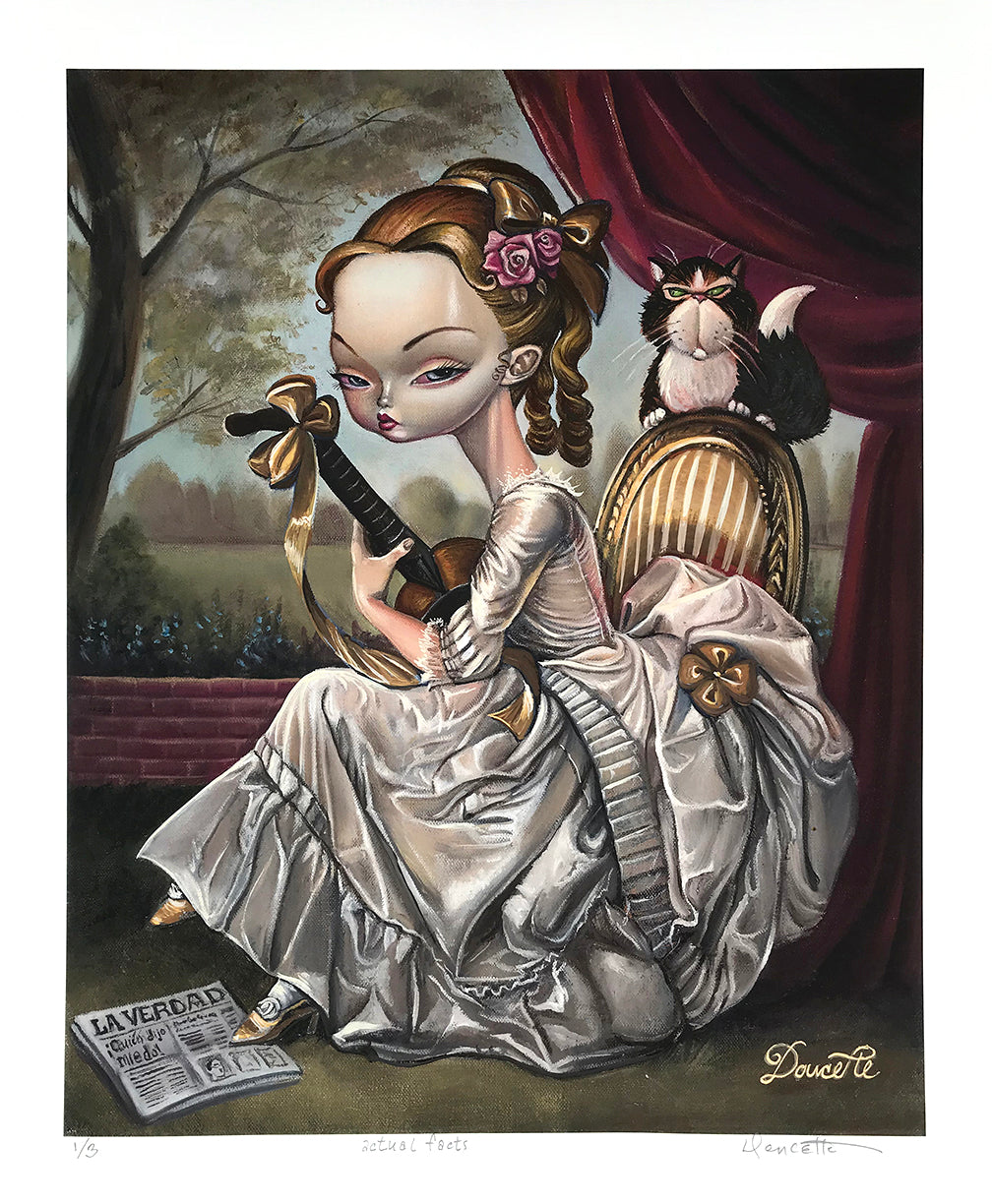 Bob Doucette &quot;Actual Facts&quot; - Hand-Embellished Unique Variant, #1/3 - 14 x 17&quot;