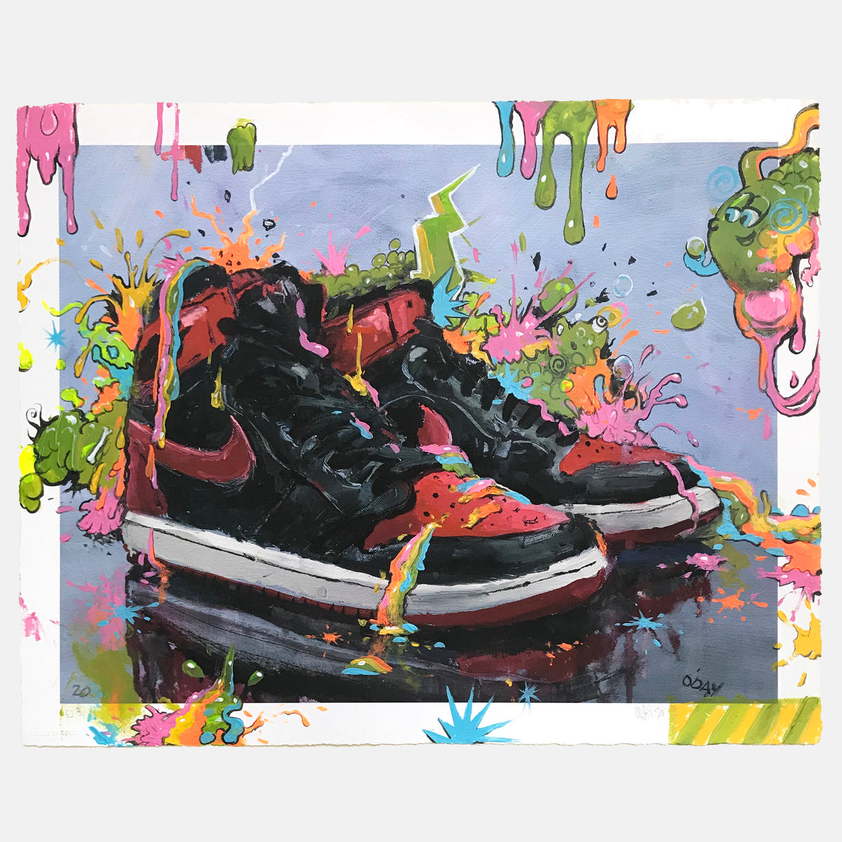 Adam J. O&#39;Day &quot;Banned: Hype&quot; - Unique Hand-Painted Print - 16 x 20&quot;