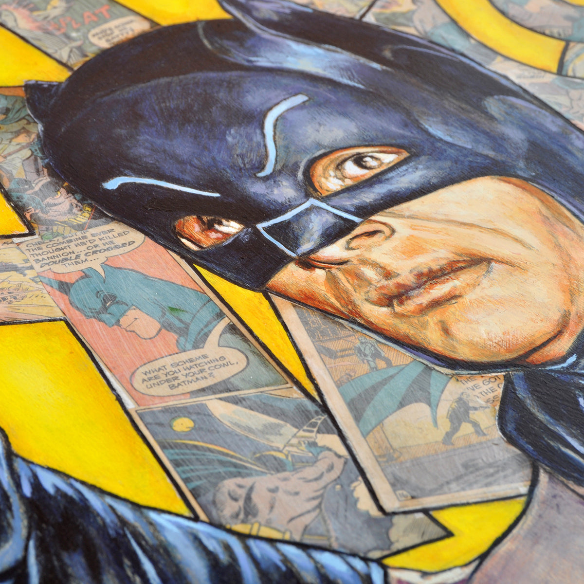 Andrew Houle &quot;Batman - Adam West&quot; - Original Oil Painting on Wood in Frame