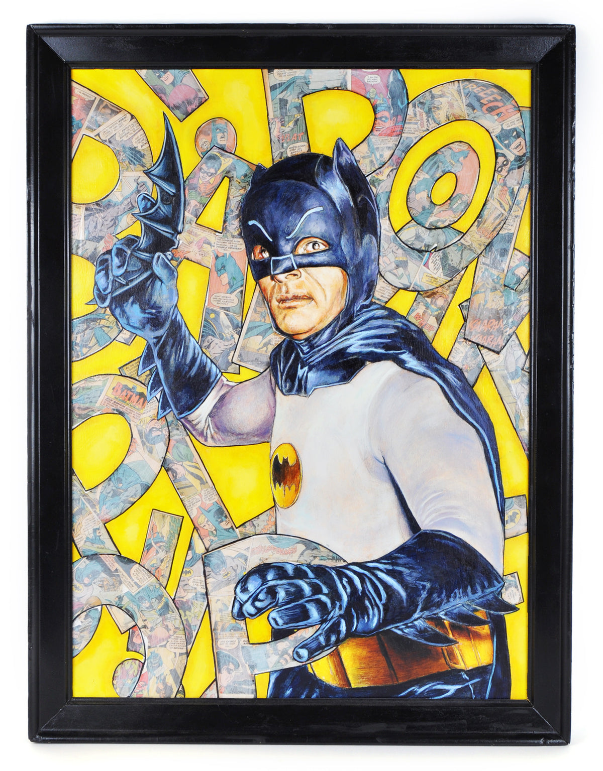Andrew Houle &quot;Batman - Adam West&quot; - Original Oil Painting on Wood in Frame