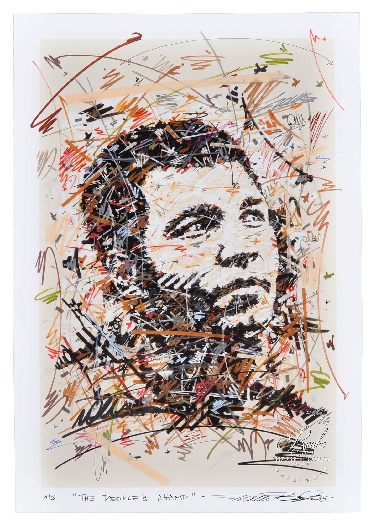 Ivan Beslic &quot;Ali - The People&#39;s Champ&quot; - Hand Embellished, Limited Edition Archival Print