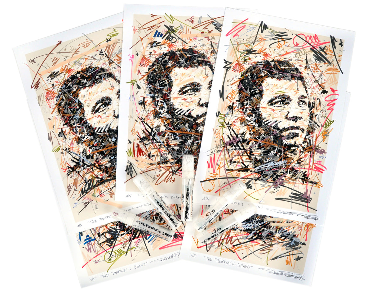 Ivan Beslic &quot;Ali - The People&#39;s Champ&quot; - Hand Embellished, Limited Edition Archival Print
