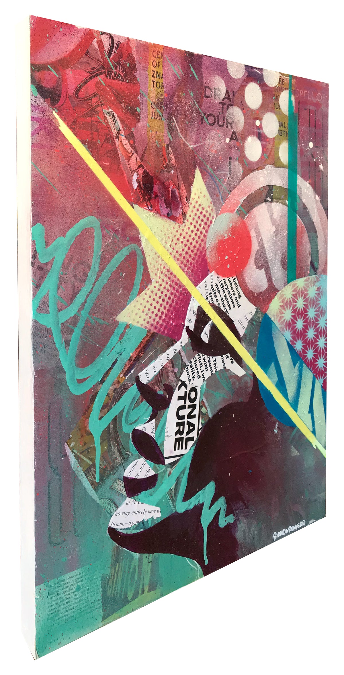 Bianca Romero &quot;New Moon On the Rise&quot; - Original Mixed Media on Wood - 18 x 24&quot;