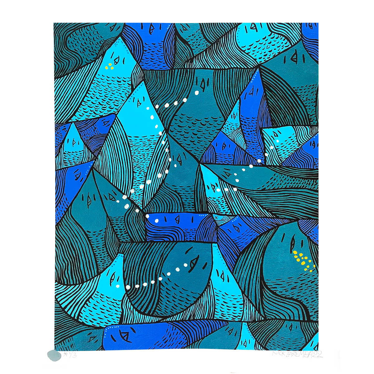 Nick Zaremba - &quot;Bird Brained&quot; - Hand-Embellished Edition of 3 - 14 x 17&quot;