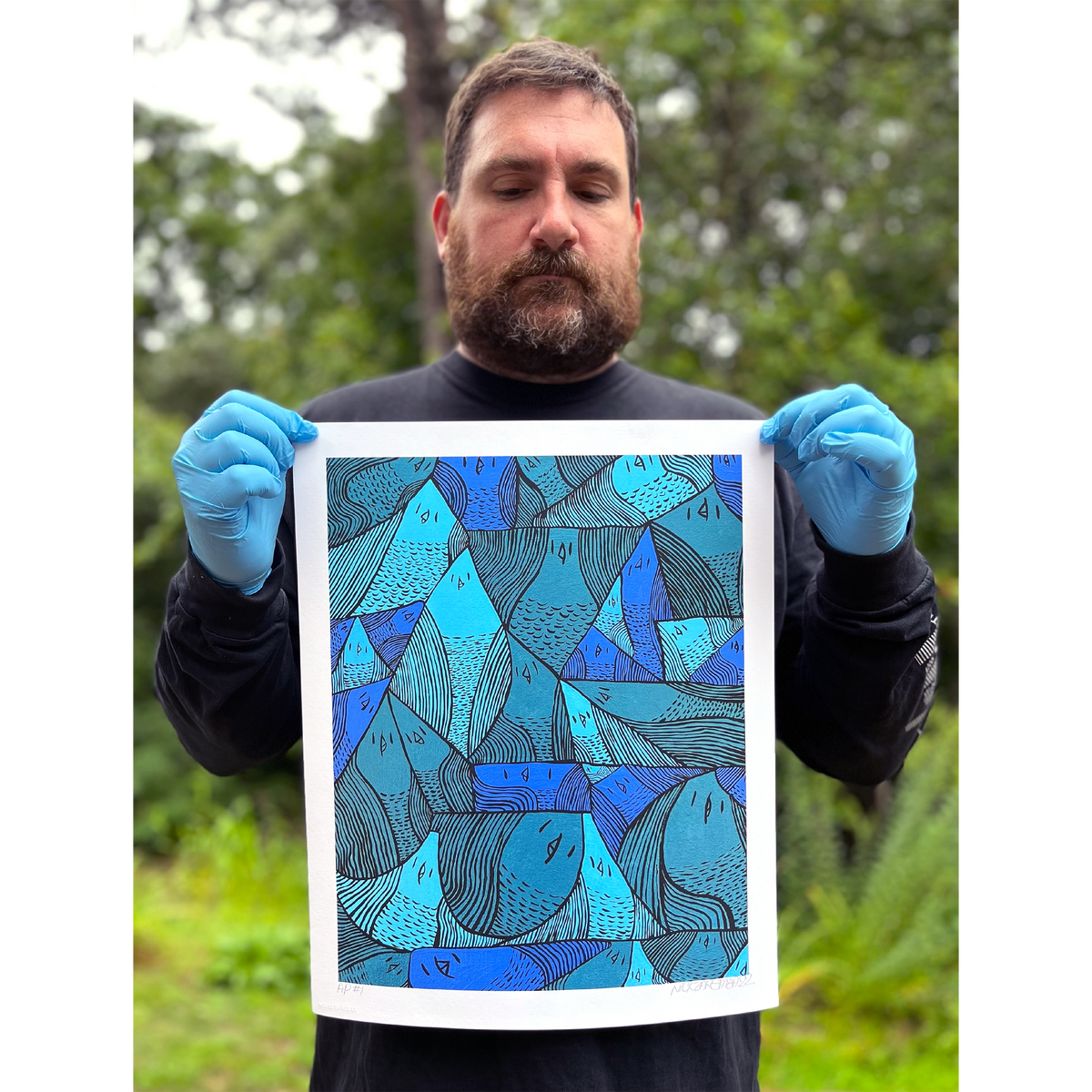 Nick Zaremba - &quot;Bird Brained&quot; - Hand-Embellished Edition of 3 - 14 x 17&quot;